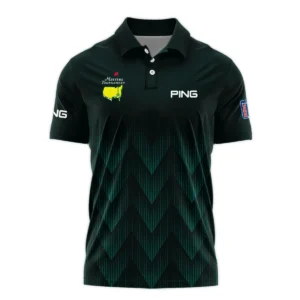 Masters Tournament Golf Ping Zipper Polo Shirt Zigzag Pattern Dark Green Golf Sports All Over Print Zipper Polo Shirt For Men