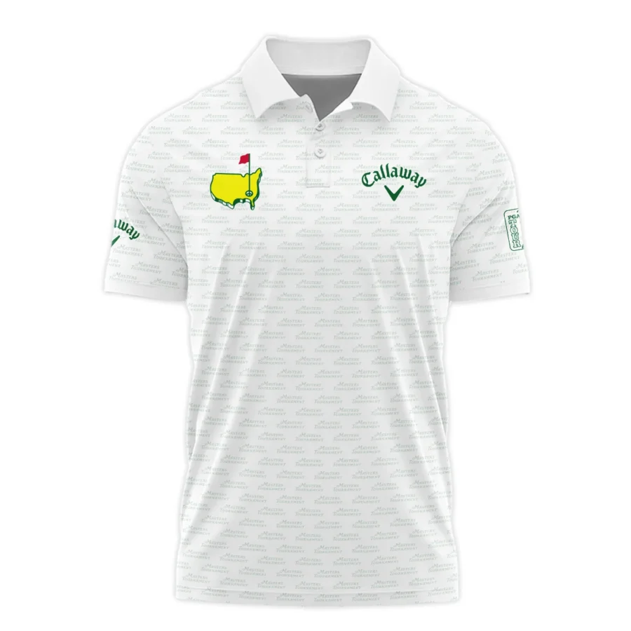 Masters Tournament Golf Callaway Polo Shirt Logo Text Pattern White Green Golf Sports All Over Print Polo Shirt For Men