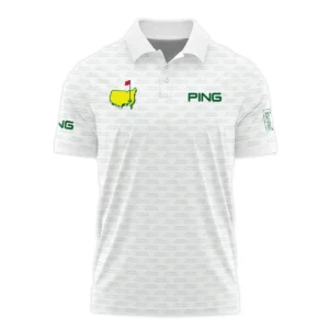 Masters Tournament Golf Ping Zipper Polo Shirt Logo Text Pattern White Green Golf Sports All Over Print Zipper Polo Shirt For Men