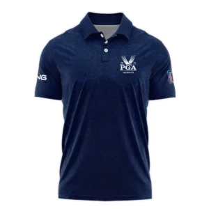 Special Version 2024 PGA Championship Valhalla Ping Zipper Polo Shirt Blue Paperboard Texture Zipper Polo Shirt For Men