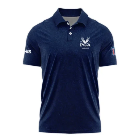Special Version 2024 PGA Championship Valhalla Ping Polo Shirt Blue Paperboard Texture Polo Shirt For Men