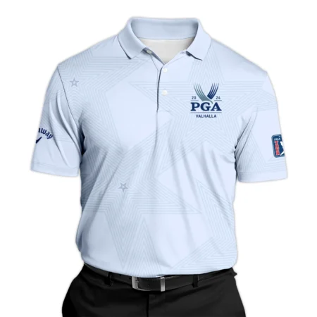 2024 PGA Championship Golf Sport Callaway Polo Shirt Sports Star Sripe Lavender Mist Polo Shirt For Men