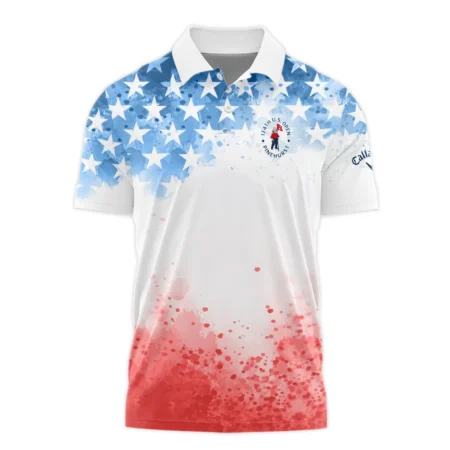 Special Version 124th U.S. Open Pinehurst Callaway Polo Shirt Watercolor Blue Red Stars Polo Shirt For Men