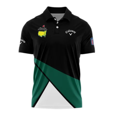 Golf Masters Tournament Callaway Long Polo Shirt Black And Green Golf Sports All Over Print Long Polo Shirt For Men