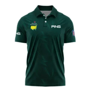 Abstract Pattern Lines Forest Green Masters Tournament Ping Zipper Polo Shirt Style Classic Zipper Polo Shirt For Men