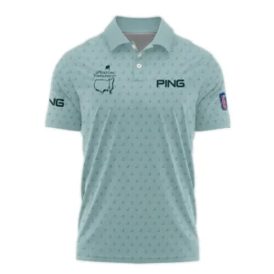 Golf Pattern Masters Tournament Ping Zipper Polo Shirt Cyan Pattern All Over Print Zipper Polo Shirt For Men