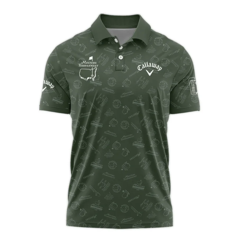 2024 Golf Pattern Masters Tournament Callaway Polo Shirt Dark Green Pattern All Over Print Polo Shirt For Men