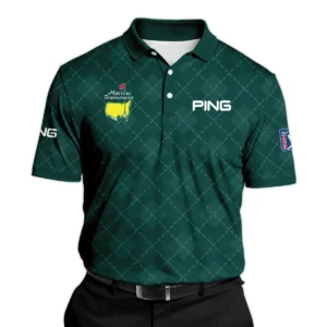 Golf Geometric Pattern Green Masters Tournament Ping Zipper Polo Shirt Style Classic Zipper Polo Shirt For Men