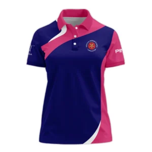 Golf Sport 79th U.S. Women’s Open Lancaster Ping Sleeveless Polo Shirt Navy Mix Pink All Over Print Sleeveless Polo Shirt For Woman