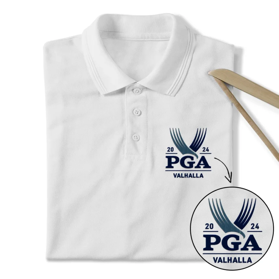Embroidered Polo Nike 2024 PGA Championship at Valhalla Embroidered Apparel PGA Tour