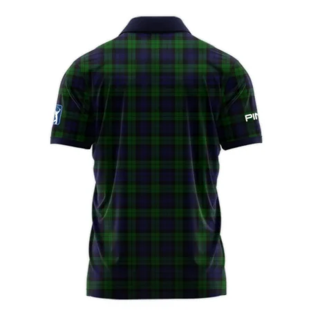 Masters Tournament Ping Golf Zipper Polo Shirt Sports Green Purple Black Watch Tartan Plaid All Over Print Zipper Polo Shirt For Men