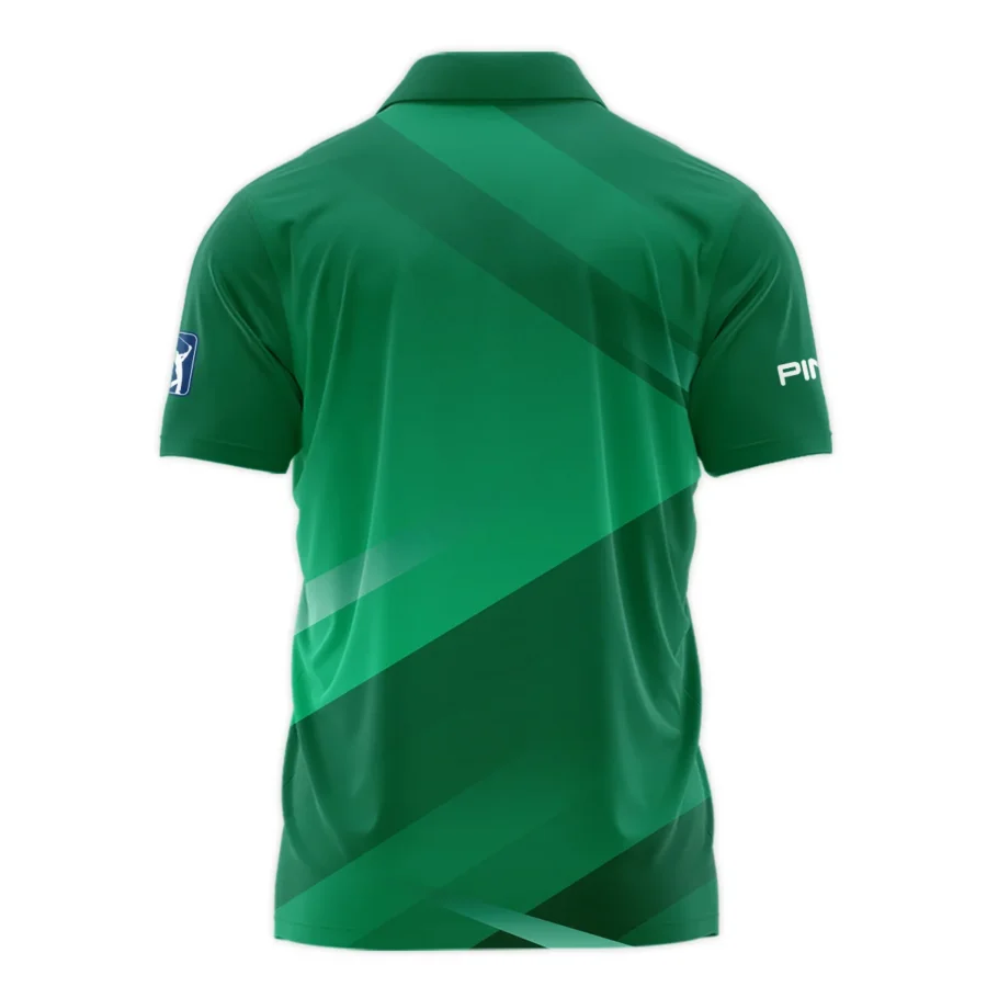 Ping Masters Tournament Golf Zipper Polo Shirt Green Gradient Pattern Sports All Over Print Zipper Polo Shirt For Men