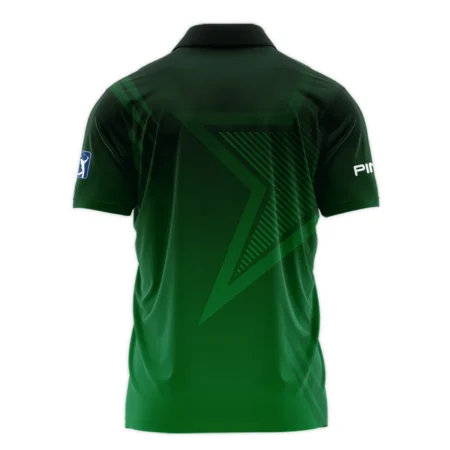 Ping Masters Tournament Polo Shirt Dark Green Gradient Star Pattern Golf Sports Polo Shirt For Men