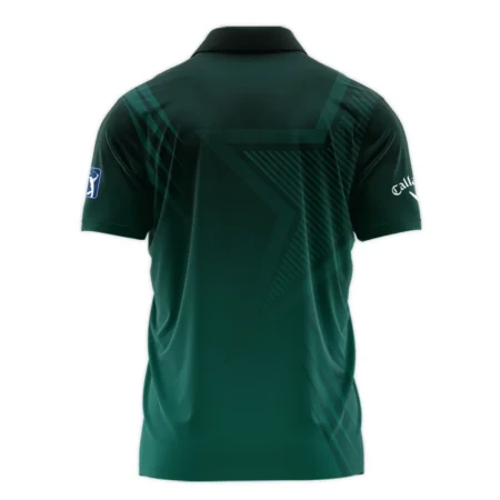Sports Callaway Masters Tournament Zipper Polo Shirt Star Pattern Dark Green Gradient Golf Zipper Polo Shirt For Men