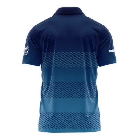 2024 PGA Championship Ping Polo Shirt Dark Blue Gradient Pattern All Over Print Polo Shirt For Men