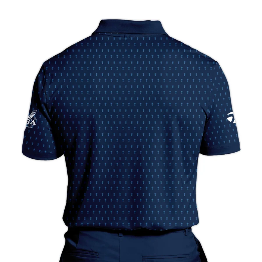 Taylor Made 2024 PGA Championship Golf Polo Shirt Dark Blue Gradient Pattern All Over Print Polo Shirt For Men