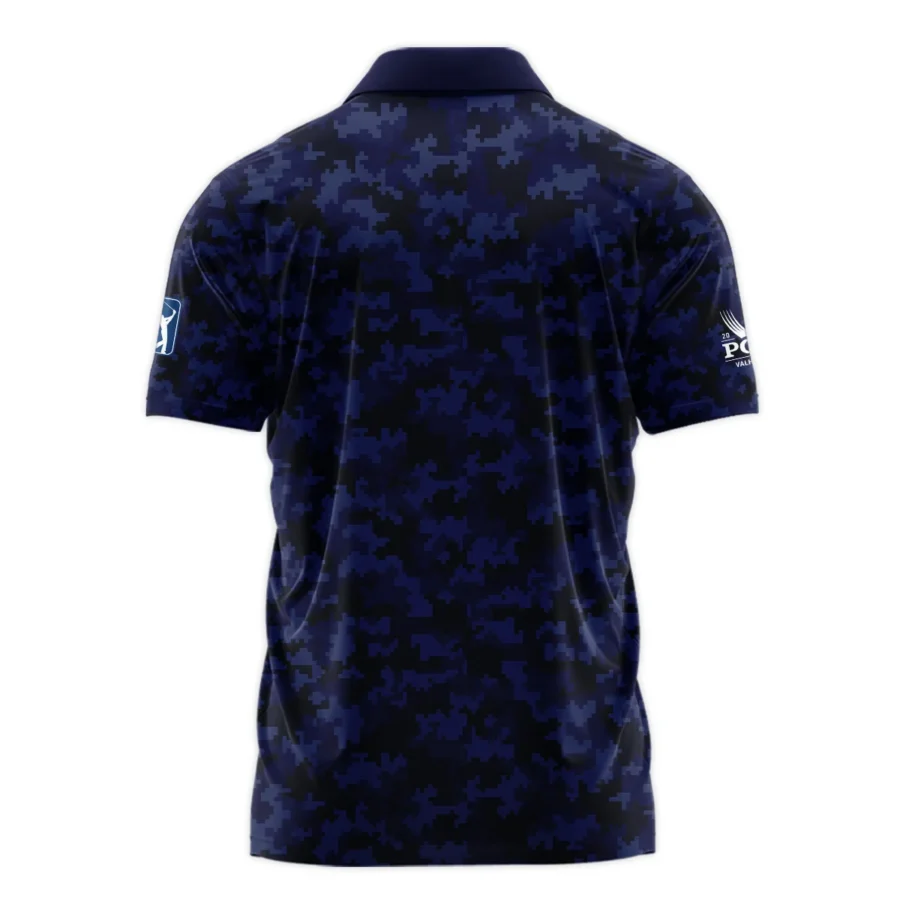 Golf 2024 PGA Championship Callaway Zipper Polo Shirt Blue Camouflage Pattern Sport All Over Print Zipper Polo Shirt For Men