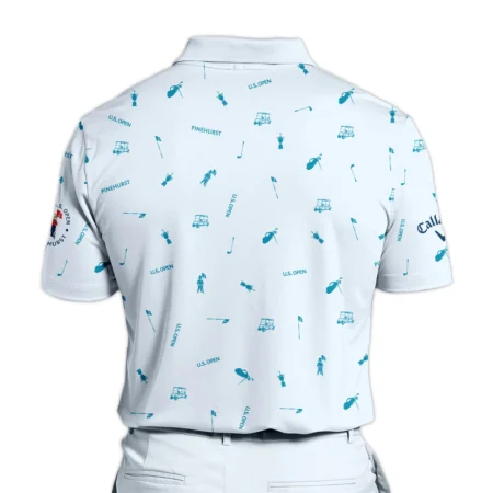 Callaway 124th U.S. Open Pinehurst Polo Shirt Light Blue Pastel Golf Pattern All Over Print Polo Shirt For Men