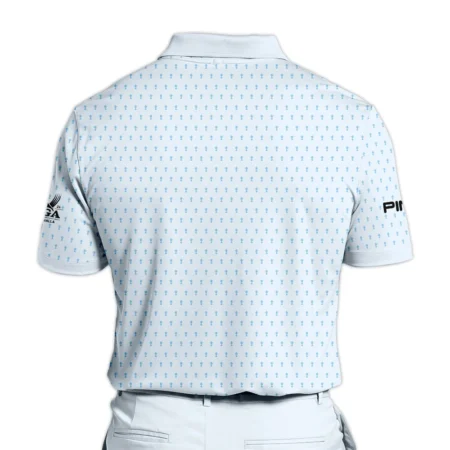 PGA Championship Valhalla Sports Ping Zipper Polo Shirt Cup Pattern Light Blue Pastel All Over Print Zipper Polo Shirt For Men
