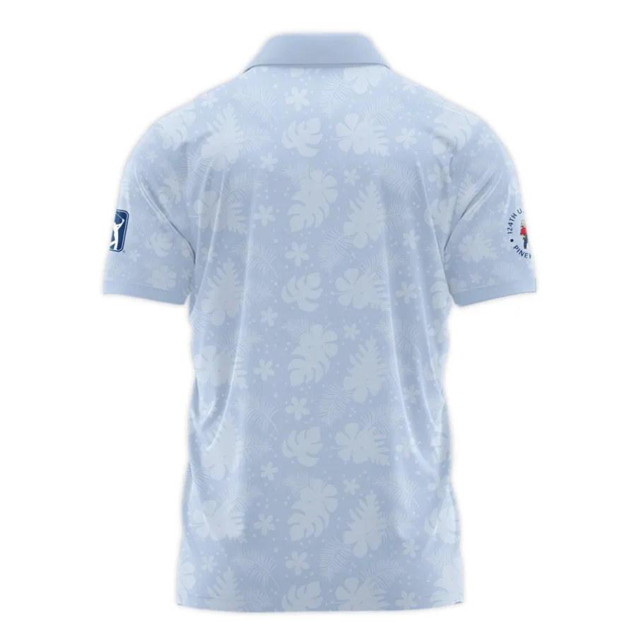 124th U.S. Open Pinehurst Callaway Golf Polo Shirt Light Blue Pastel Floral Hawaiian Pattern All Over Print Polo Shirt For Men