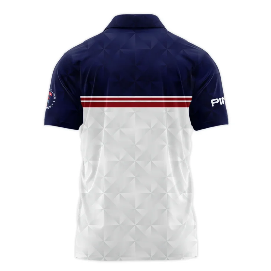 Golf Sport 124th U.S. Open Pinehurst Ping Polo Shirt Dark Blue White Abstract Geometric Triangles All Over Print Polo Shirt For Men