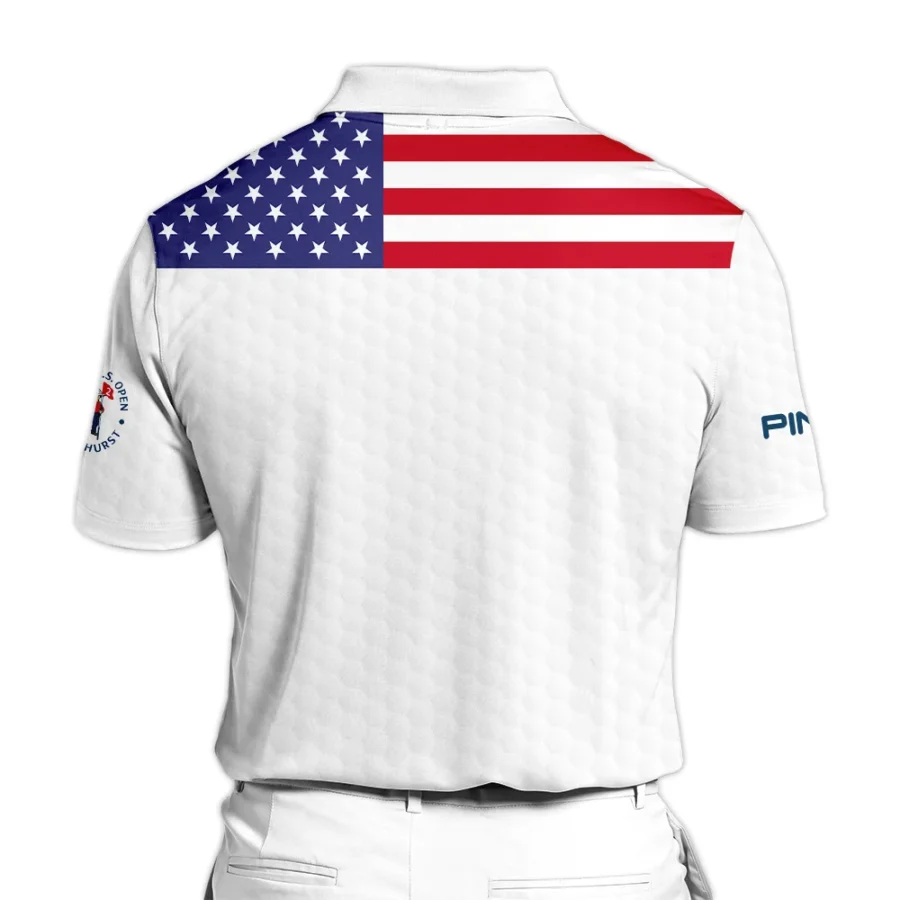 Ping 124th U.S. Open Pinehurst Zipper Polo Shirt USA Flag Golf Pattern All Over Print Zipper Polo Shirt For Men