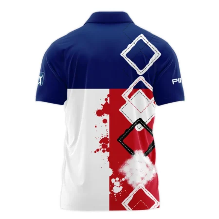 124th U.S. Open Pinehurst Ping Polo Shirt Blue Red White Pattern Grunge All Over Print Polo Shirt For Men