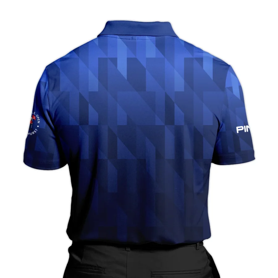 Ping 124th U.S. Open Pinehurst Golf Sport Polo Shirt Blue Fabric Geometric Pattern  All Over Print Polo Shirt For Men