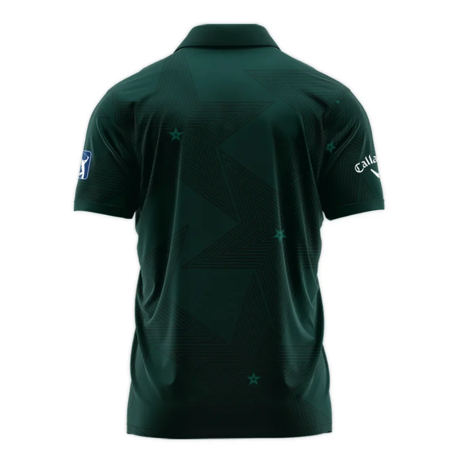 Golf Masters Tournament Callaway Zipper Polo Shirt Stars Dark Green Golf Sports All Over Print Zipper Polo Shirt For Men