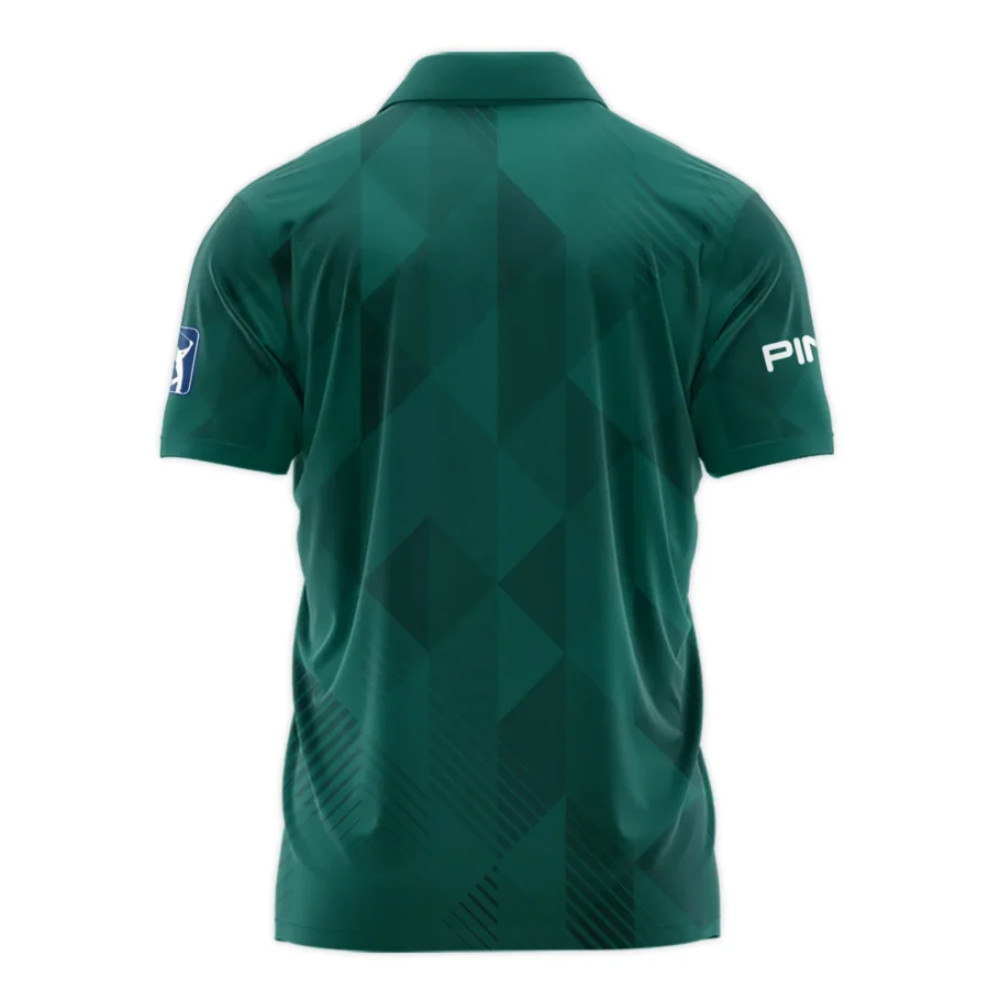 Masters Tournament Golf Sport Ping Zipper Polo Shirt Sports Triangle Abstract Green Zipper Polo Shirt For Men