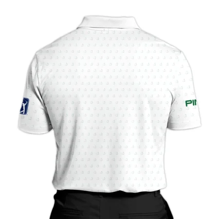 Golf Sport Masters Tournament Ping Zipper Polo Shirt Sports Logo Pattern White Green Zipper Polo Shirt For Men