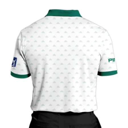 Masters Tournament Golf Sport Ping Zipper Polo Shirt Sports Cup Pattern White Green Zipper Polo Shirt For Men