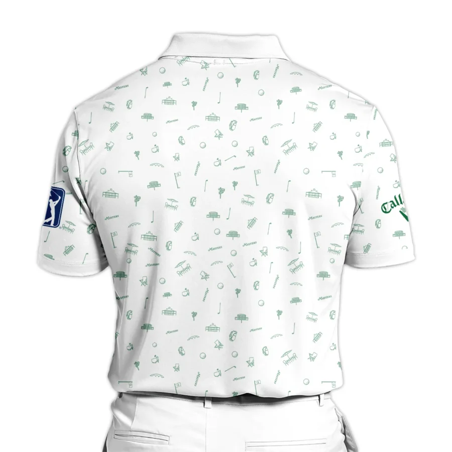 Golf Sport Masters Tournament Callaway Polo Shirt Sports Augusta Icons Pattern White Green Polo Shirt For Men