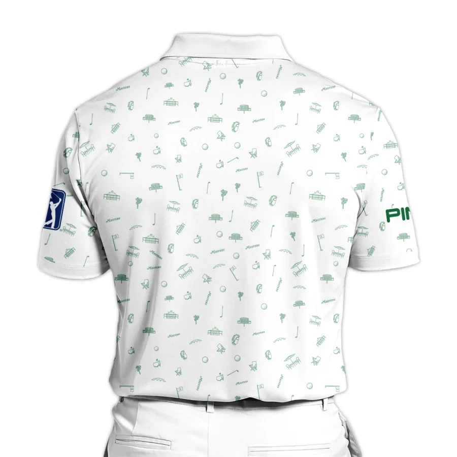 Golf Sport Masters Tournament Ping Polo Shirt Sports Augusta Icons Pattern White Green Polo Shirt For Men