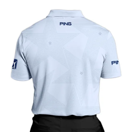 2024 PGA Championship Golf Sport Ping Polo Shirt Sports Star Sripe Lavender Mist Polo Shirt For Men