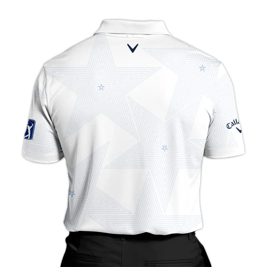 The 152nd Open Championship Golf Sport Callaway Zipper Polo Shirt Sports Star Sripe White Navy Zipper Polo Shirt For Men