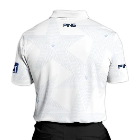 The 152nd Open Championship Golf Sport Ping Zipper Polo Shirt Sports Star Sripe White Navy Zipper Polo Shirt For Men