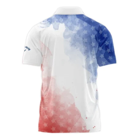 124th U.S. Open Pinehurst Golf Callaway Polo Shirt Stars Blue Red Watercolor Golf Sports All Over Print Polo Shirt For Men