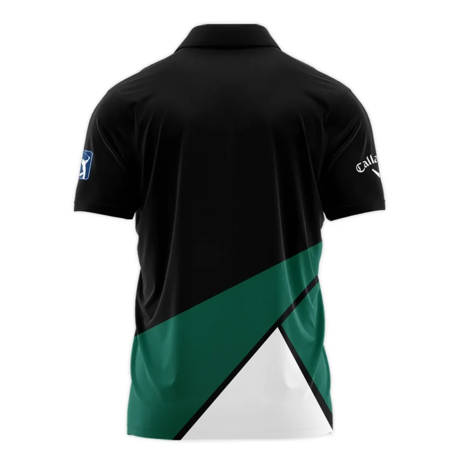 Golf Masters Tournament Callaway Zipper Polo Shirt Black And Green Golf Sports All Over Print Zipper Polo Shirt For Men