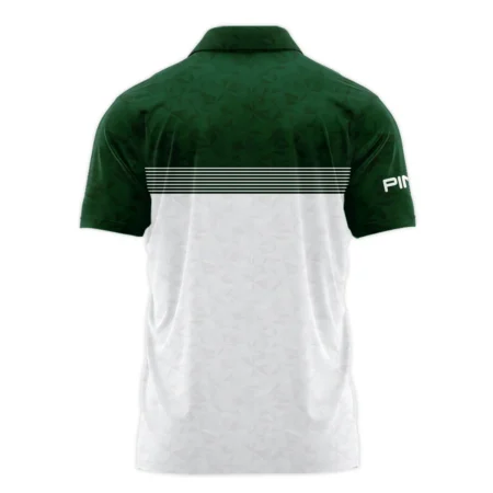 Masters Tournament Ping Zipper Polo Shirt White Pattern White Geometric Abstract Polygon Shape Zipper Polo Shirt For Men
