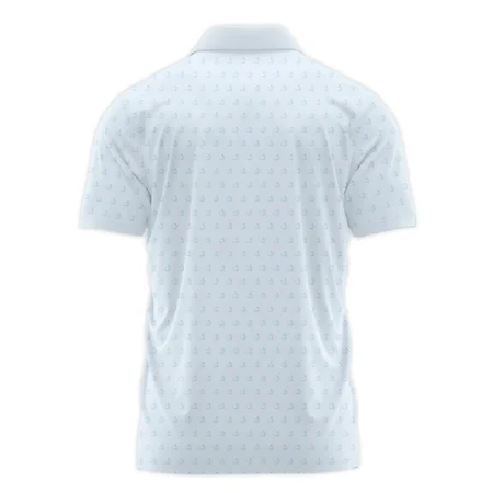Pattern Masters Tournament Ping Zipper Polo Shirt White Light Blue Color Pattern Logo  Zipper Polo Shirt For Men