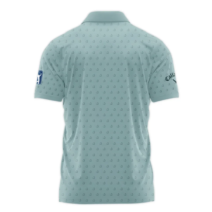 Golf Pattern Masters Tournament Callaway Zipper Polo Shirt Cyan Pattern All Over Print Zipper Polo Shirt For Men