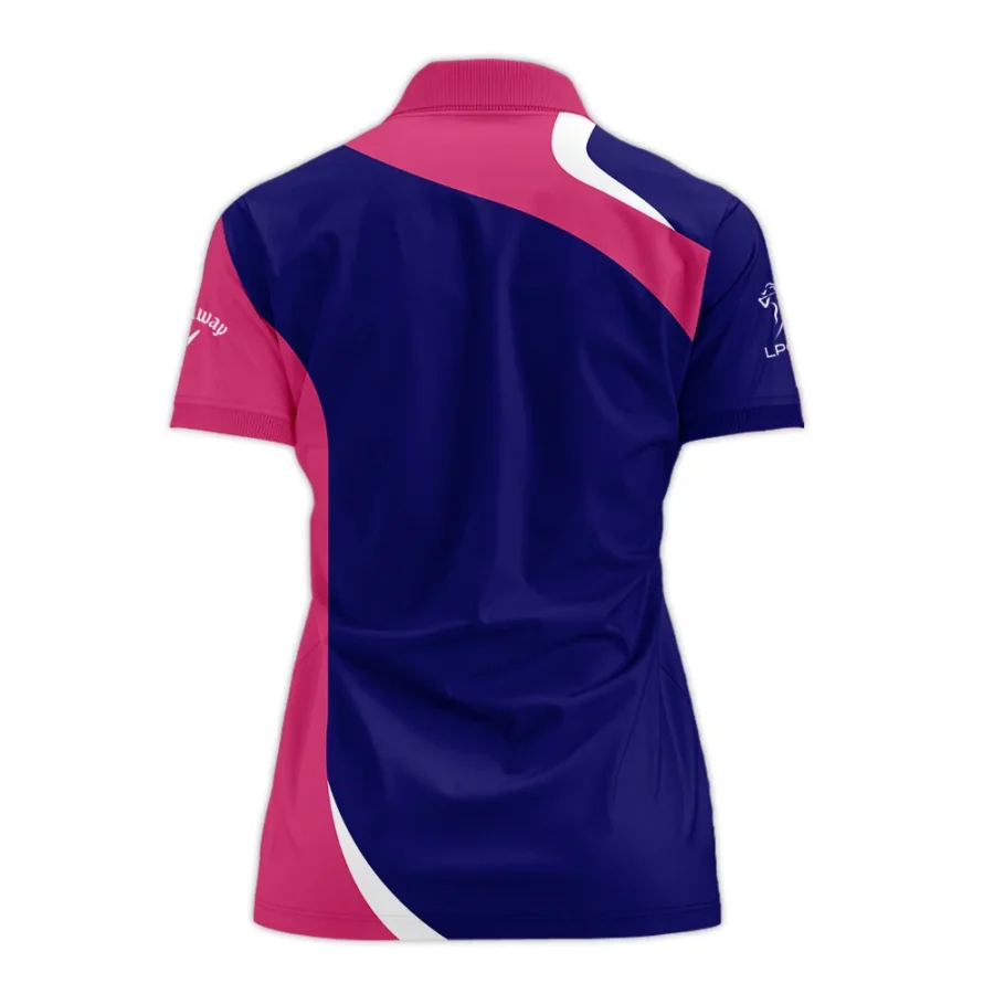 Golf Sport 79th U.S. Women’s Open Lancaster Callaway Zipper Polo Shirt Navy Mix Pink All Over Print Zipper Polo Shirt For Woman