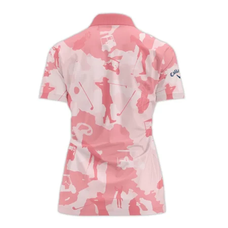 Camo Pink Color 79th U.S. Women’s Open Lancaster Callaway Zipper Polo Shirt Golf Sport All Over Print Zipper Polo Shirt For Woman