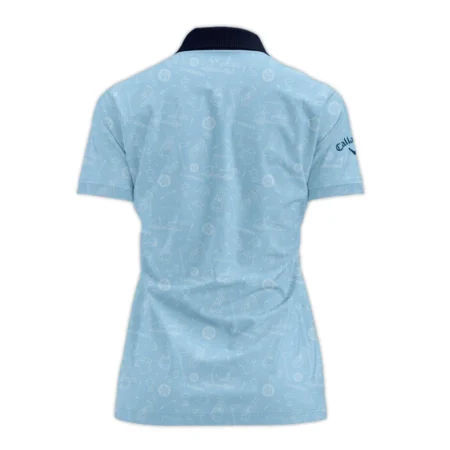 Golf Pattern Blue 79th U.S. Women’s Open Lancaster Callaway Zipper Polo Shirt Golf Sport All Over Print Zipper Polo Shirt For Woman