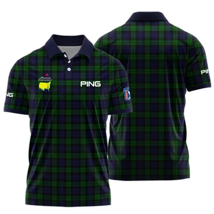 Masters Tournament Ping Golf Polo Shirt Sports Green Purple Black Watch Tartan Plaid All Over Print Polo Shirt For Men