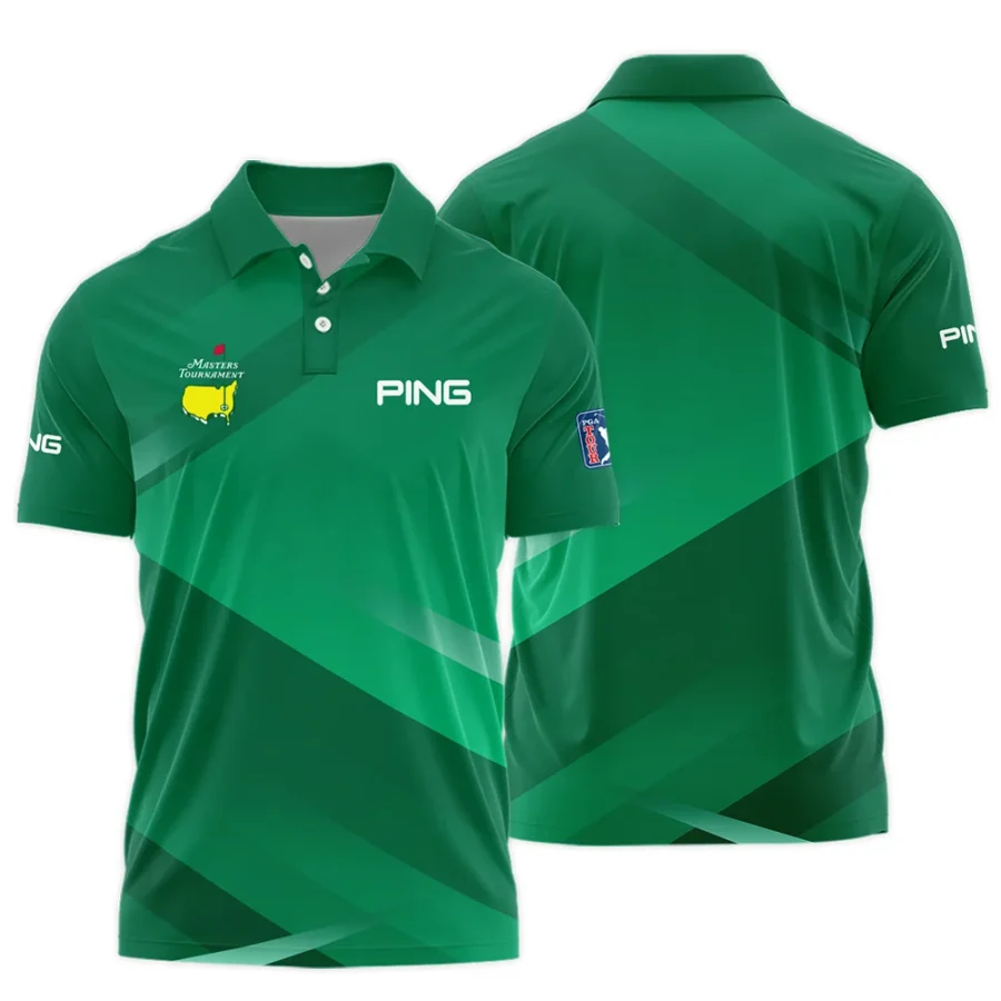 Ping Masters Tournament Golf Polo Shirt Green Gradient Pattern Sports All Over Print Polo Shirt For Men