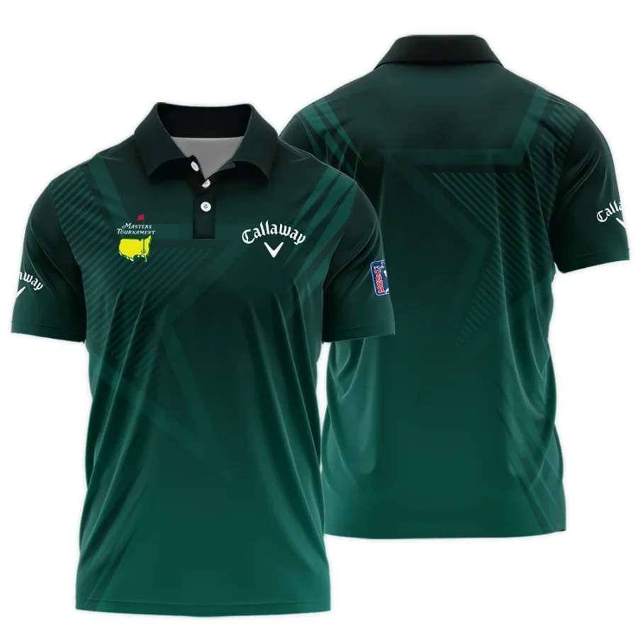 Sports Callaway Masters Tournament Polo Shirt Star Pattern Dark Green Gradient Golf Polo Shirt For Men