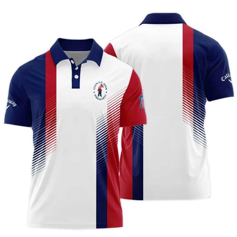 124th U.S. Open Pinehurst Sports Callaway Polo Shirt Golf Blue Red All Over Print Polo Shirt For Men
