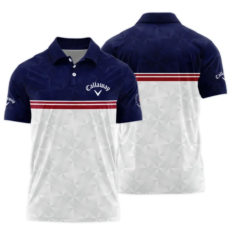 Golf Sport 124th U.S. Open Pinehurst Callaway Polo Shirt Dark Blue White Abstract Geometric Triangles All Over Print Polo Shirt For Men